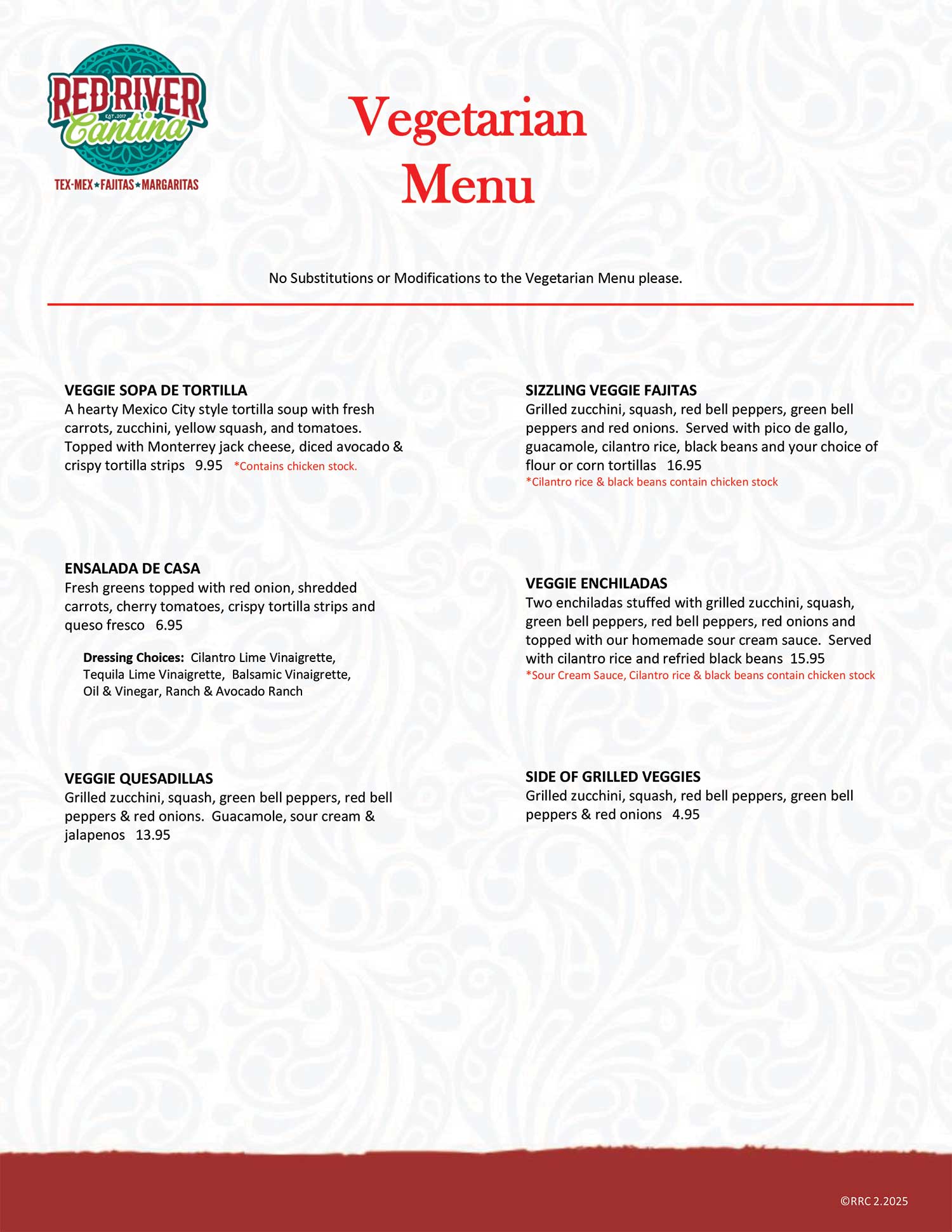 Gluten Free Menu